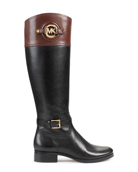 micheal kors stockard two tone leather riding boot 